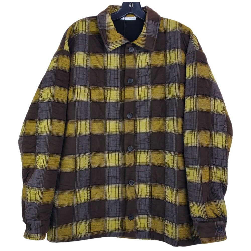 ZARA Jacket Mens Medium Multicolor Tartan Plaid Button Down Outdoor Flannel